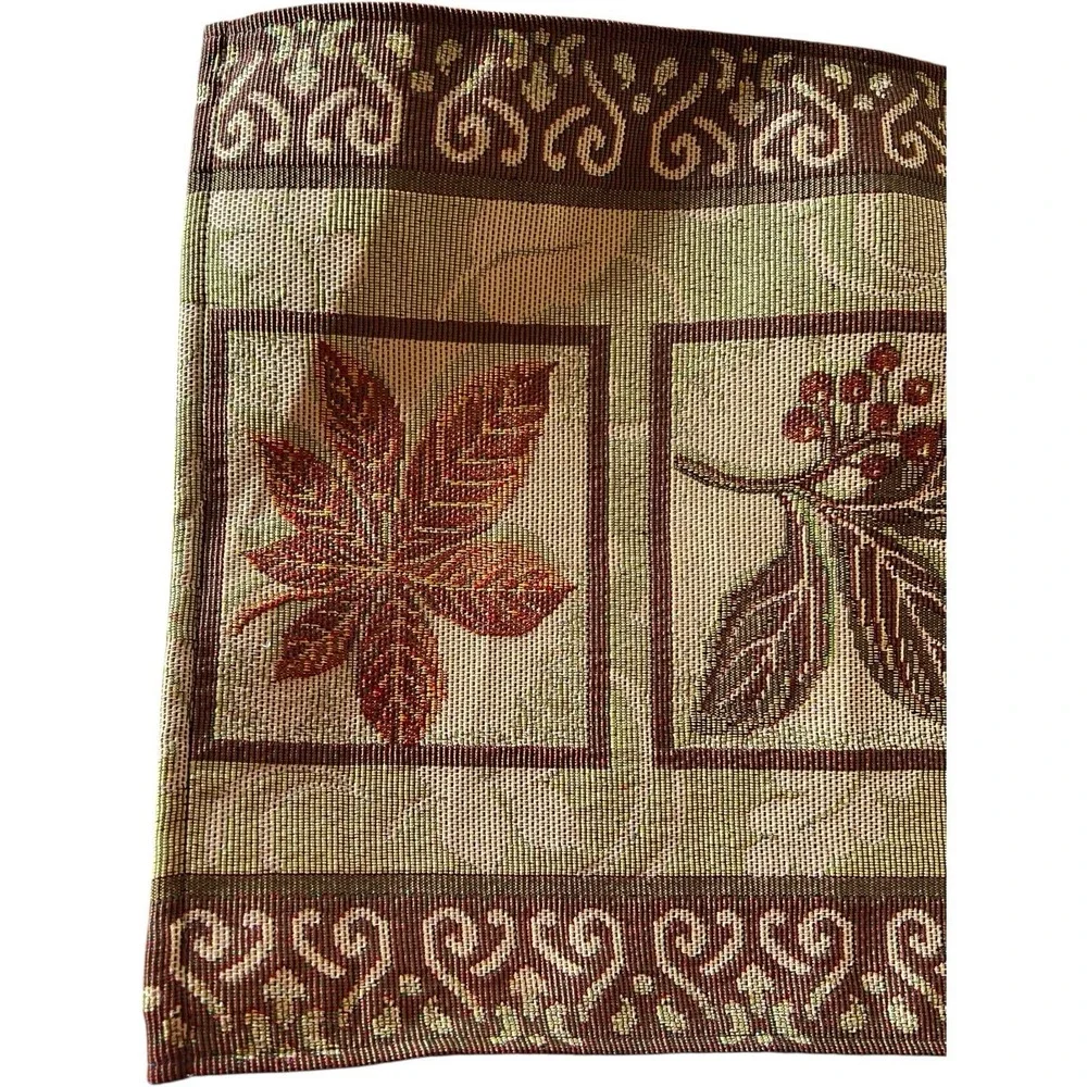 Fall Harvest Autumn Woven Tapestry Placemats Set of 4 Autumn Leaves Dinner 18